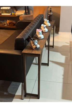 DizyWood Masif Ahşap Koltuk Arkası Dresuar 180 cm – Dar Konsol