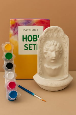 Aslan Figürlü Geri Akış Tütsülük Boyama Seti – Yaratıcı Hobi Seti (6 Renk Boya ve Fırça Dahil)