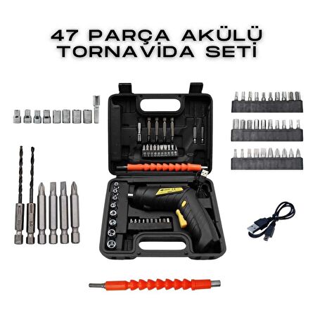 Hegi 47 PARÇA AKÜLÜ TORNAVİDA SETİ HEGİ