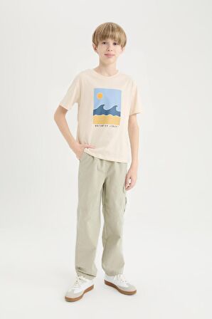 Erkek Çocuk Loose Fit Standart Paça Gofre Dokulu Pantolon