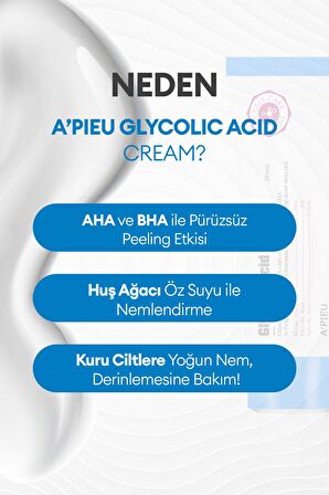 Glikolik Asit İçeren Peeling Etkili Krem 50ml APIEU Glycolic Acid Cream