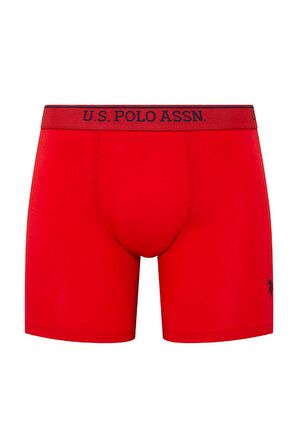 U.S. Polo Assn. Erkek Boxer Set Kırmızı-Gri Melanj-Lacivert