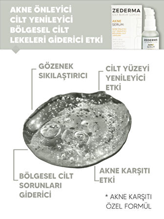 Akne Giderici Bakım Seti: Gözenek Sıkılaştırıcı & Arındırıcı Tonik + Akne Serum+80 li Pamuk Hediye