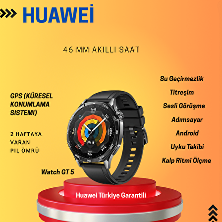 Huawei Watch GT5 46mm Siyah Akıllı Saat