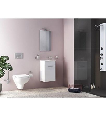 VitrA Ardea 67087 Banyo Dolabı Seti Kapaklı 40 cm Parlak Beyaz