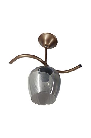 Fuji Bronz Tekli Füme Camlı Avize | Kaliteli Modern Metal Avize