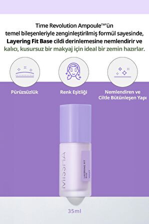 Renk Eşitsizliklerini Nötrleyen Pürüzsüzleştiren Nemlendirici Makyaj Bazı Layering Fit Base (Violet)