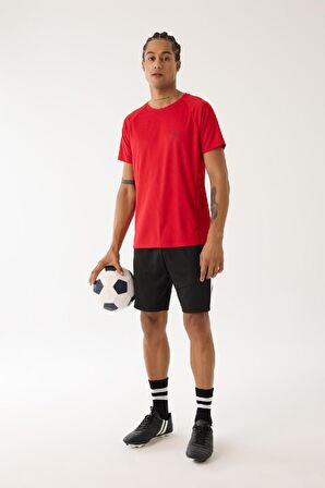 DeFactoFit Slim Fit Dar Kesim Sporcu Kısa Paça Skuba Dalgıç Kumaş Şort D0673AX24AUBK81