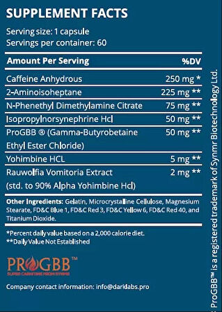 DARK LABS RIPPER – CAFFEİNE , YOHİMBİNE FAT BURNER 60 CAPS