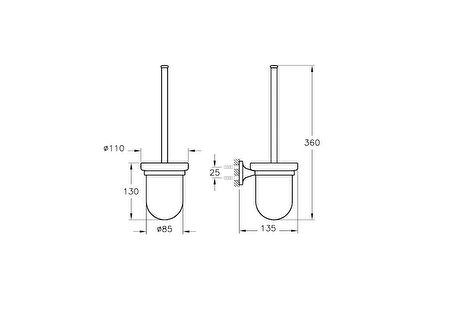 VitrA Marin A44948 Tuvalet Fırçalığı, Krom