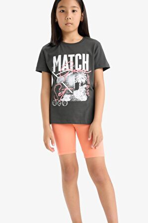 DeFacto Kız Çocuk Kısa Boy Tayt B5591A825SMOG573