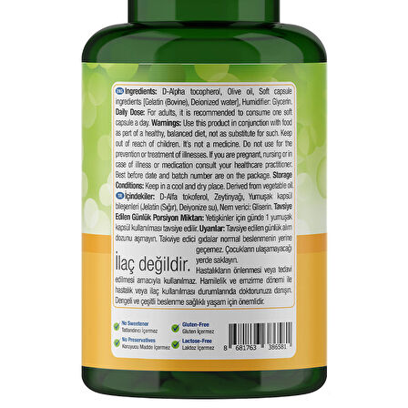 Vitamin E 400 IU 60 Kapsül - AROMASIZ