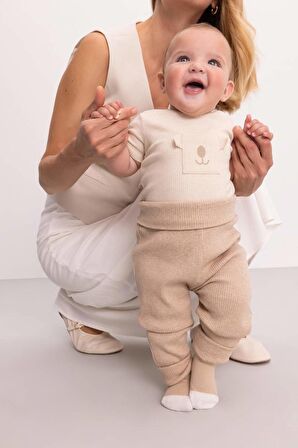 DeFacto Erkek Bebek Çıtçıtlı Kısa Kollu Body Alt Fular Fitilli Kaşkorse 3'lü Takım C5081A524SMBG745