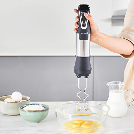 Homend Handmaid 1966h Inox, XLarge Hazneli, Çift Bıçaklı Blender Set