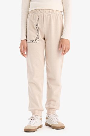 DeFacto Kız Çocuk Baskılı Beli Paçası Lastikli Jogger Eşofman Altı D7012A824WNBG186
