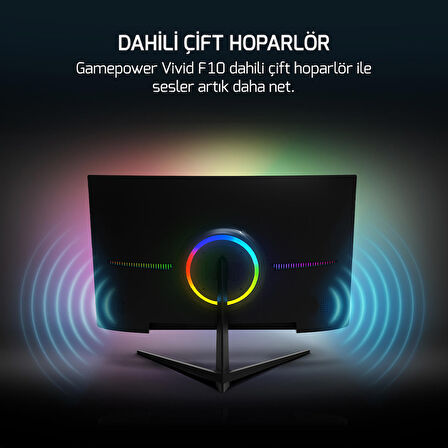 GamePower Vivid F10 24'' Curved RGB 120Hz 1ms FHD Va Panel 2x2W Speaker Gaming Monitör (Sıfır Ölü Piksel Garantili)