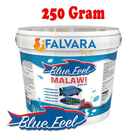 250 Gram Blue Feel Malawi Granulat (1,5-2,5 mm) Kovadan Bölme Balık Yemi