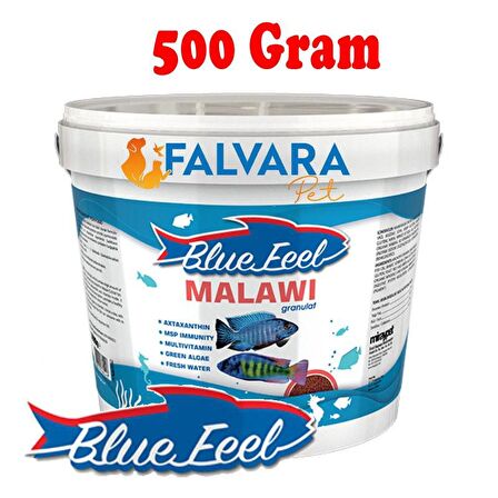500 Gram Blue Feel Malawi Granulat (1,5-2,5 mm) Kovadan Bölme Balık Yemi