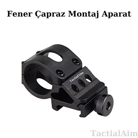 TacticalAim 22mm Pikatini Ray Uyumlu Fener Montaj Aparatı - Çapraz Montaj