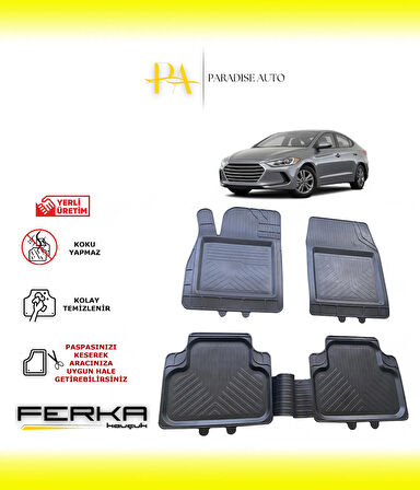 Hyundai Elantra 6 2015-2020 Uyarlanabilir Universal Havuzlu Paspas