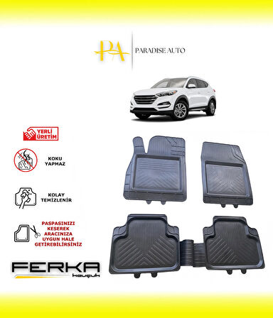 Hyundai Tucson 3 2015-2021 Uyarlanabilir Universal Havuzlu Paspas
