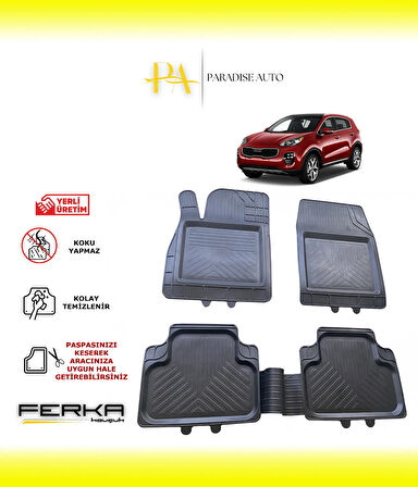 Kia Sportage 4 2016-2021 Uyarlanabilir Universal Havuzlu Paspas