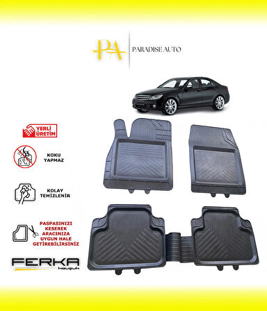 Mercedes C Serisi W204 2007-2014 Uyarlanabilir Universal Havuzlu Paspas