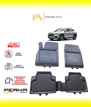 Mercedes GLA Serisi 200 H247 2019 ve Üstü Uyarlanabilir Universal Havuzlu Paspas