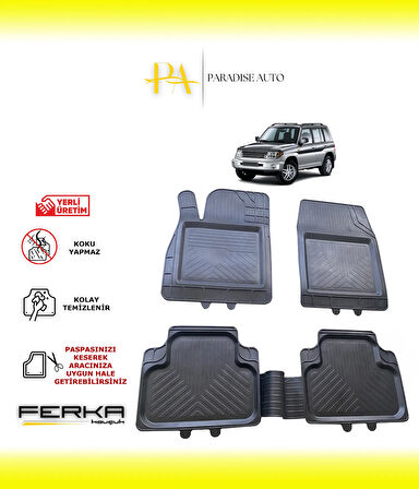 Mitsubishi Pajero SUV 2000-2006 Uyarlanabilir Universal Havuzlu Paspas