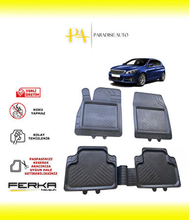 Peugeot 308 2 Active 2018-2021 Uyarlanabilir Universal Havuzlu Paspas