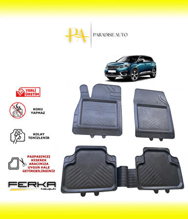 Peugeot 5008 Active 2016 ve Üstü Uyarlanabilir Universal Havuzlu Paspas