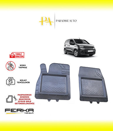 Peugeot Rifter VAN Ön 2 Parça 2019 ve Üstü Uyarlanabilir Universal Havuzlu Paspas