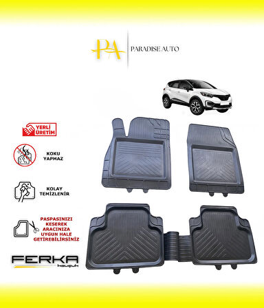 Renault Captur 1 2012-2019 Uyarlanabilir Universal Havuzlu Paspas