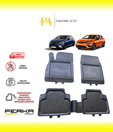 Renault Clio 5-6 2019 ve Üstü Uyarlanabilir Universal Havuzlu Paspas
