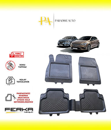 Renault Megane 4 2016 ve Üstü Uyarlanabilir Universal Havuzlu Paspas