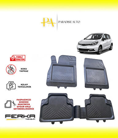 Renault Scenic 3 2009-2016 Uyarlanabilir Universal Havuzlu Paspas