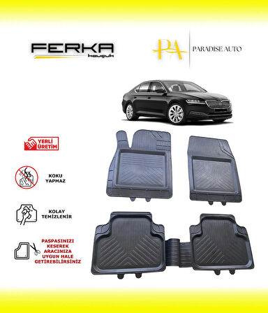 Skoda SuperB 4 2023 ve Üstü Uyarlanabilir Universal Havuzlu Paspas