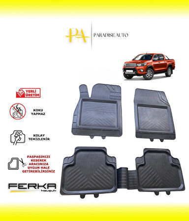 Toyota Hilux 8 2015 ve Üstü Uyarlanabilir Universal Havuzlu Paspas