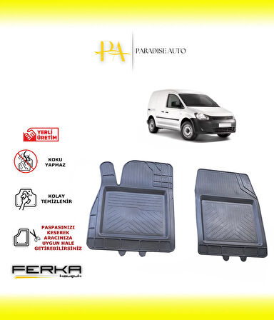 Volkswagen Caddy 3-4 Ön 2 Parça 2004-2018 Uyarlanabilir Universal Havuzlu Paspas
