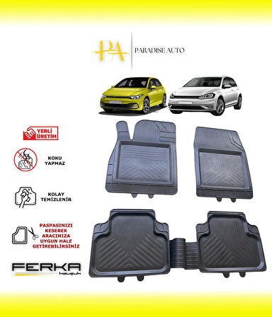 Volkswagen Golf 8-9 2020 ve Üstü Uyarlanabilir Universal Havuzlu Paspas