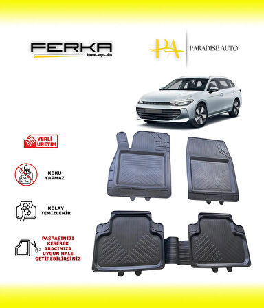 Volkswagen Passat B9 2024 ve Üstü Uyarlanabilir Universal Havuzlu Paspas