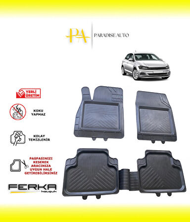 Volkswagen Polo 6 2017-2021 Uyarlanabilir Universal Havuzlu Paspas