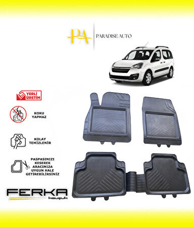 Citroen Berlingo 2 2008-2019 Uyarlanabilir Universal Havuzlu Paspas
