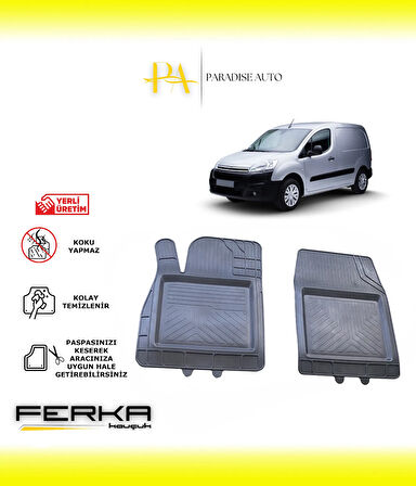 Citroen Berlingo 2 2008-2019 Ön 2 Parça Uyarlanabilir Universal Havuzlu Paspas
