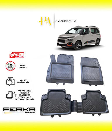 Citroen Berlingo 3 2019 ve Üstü Uyarlanabilir Universal Havuzlu Paspas