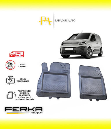 Citroen Berlingo 3 2019 ve Üstü Ön 2 Parça Uyarlanabilir Universal Havuzlu Paspas