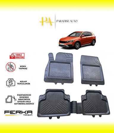 Fiat Egea Cross 2020 ve Üstü Uyarlanabilir Universal Havuzlu Paspas