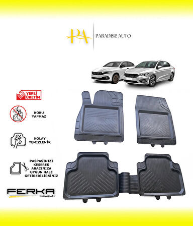 Fiat Egea Sedan 2015 ve Üstü Uyarlanabilir Universal Havuzlu Paspas