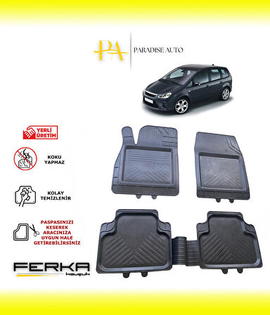 Ford C-Max 1 2002-2010 Uyarlanabilir Universal Havuzlu Paspas