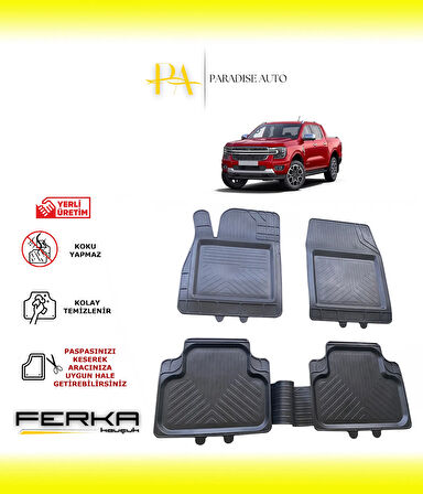 Ford Ranger 4-5 2022 ve Üstü Uyarlanabilir Universal Havuzlu Paspas